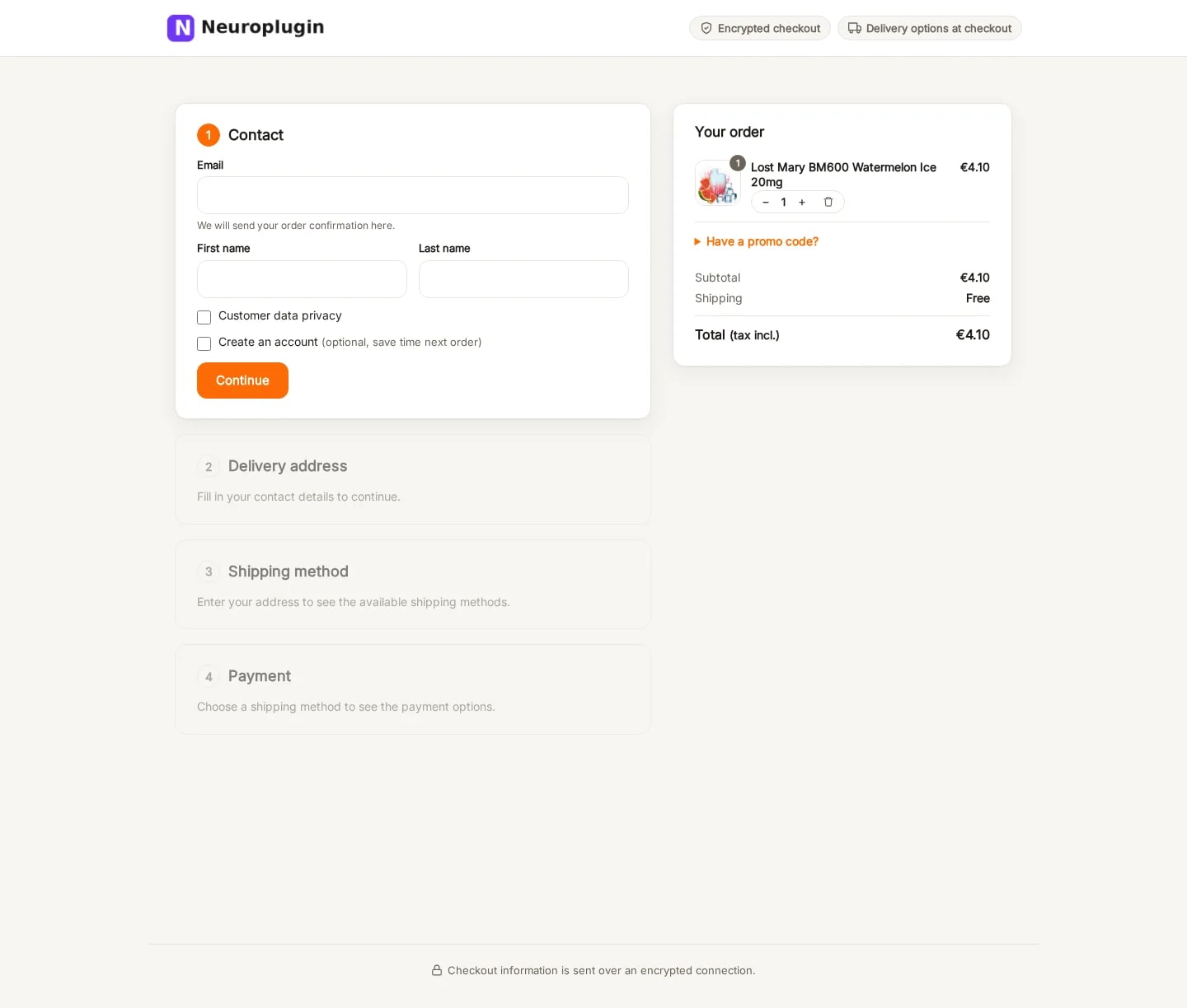 Checkout contrôlé NP Checkout Pro 0.7.1 sur PrestaShop 9 desktop.