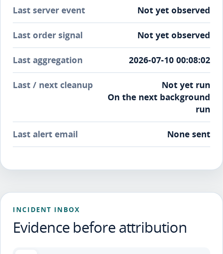Bandeja de incidentes móvil en el back office de NeuroCheckout Sentinel para PrestaShop 8.