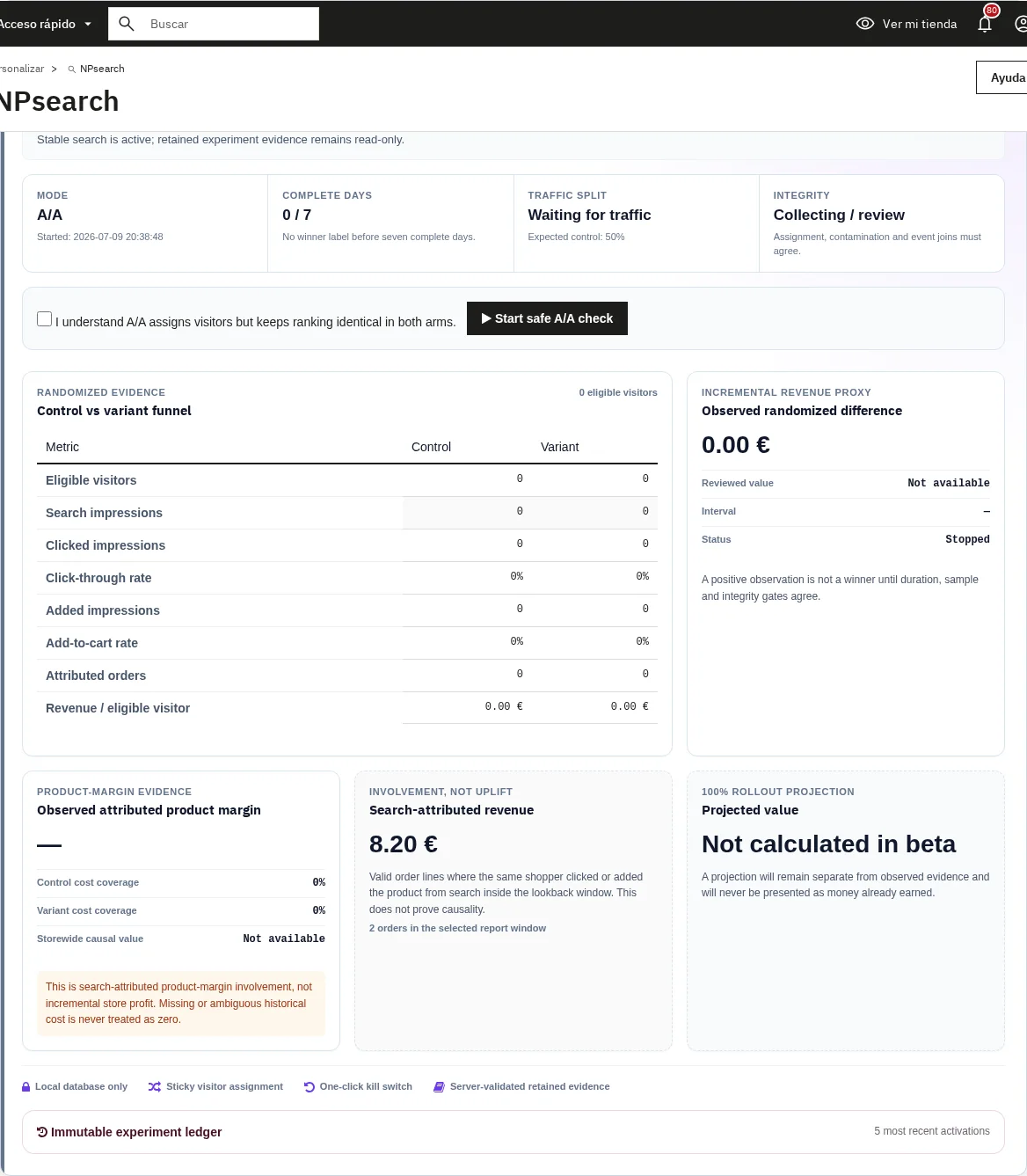 Profit Autopilot workspace on PrestaShop 9 desktop.