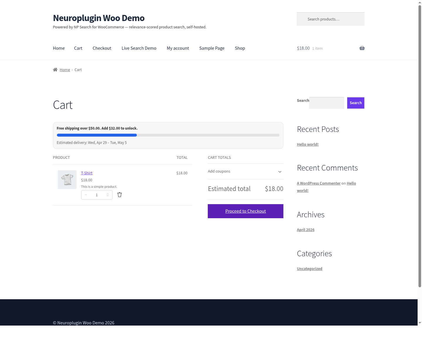 WooCommerce cart progress bar with delivery-promise messaging.