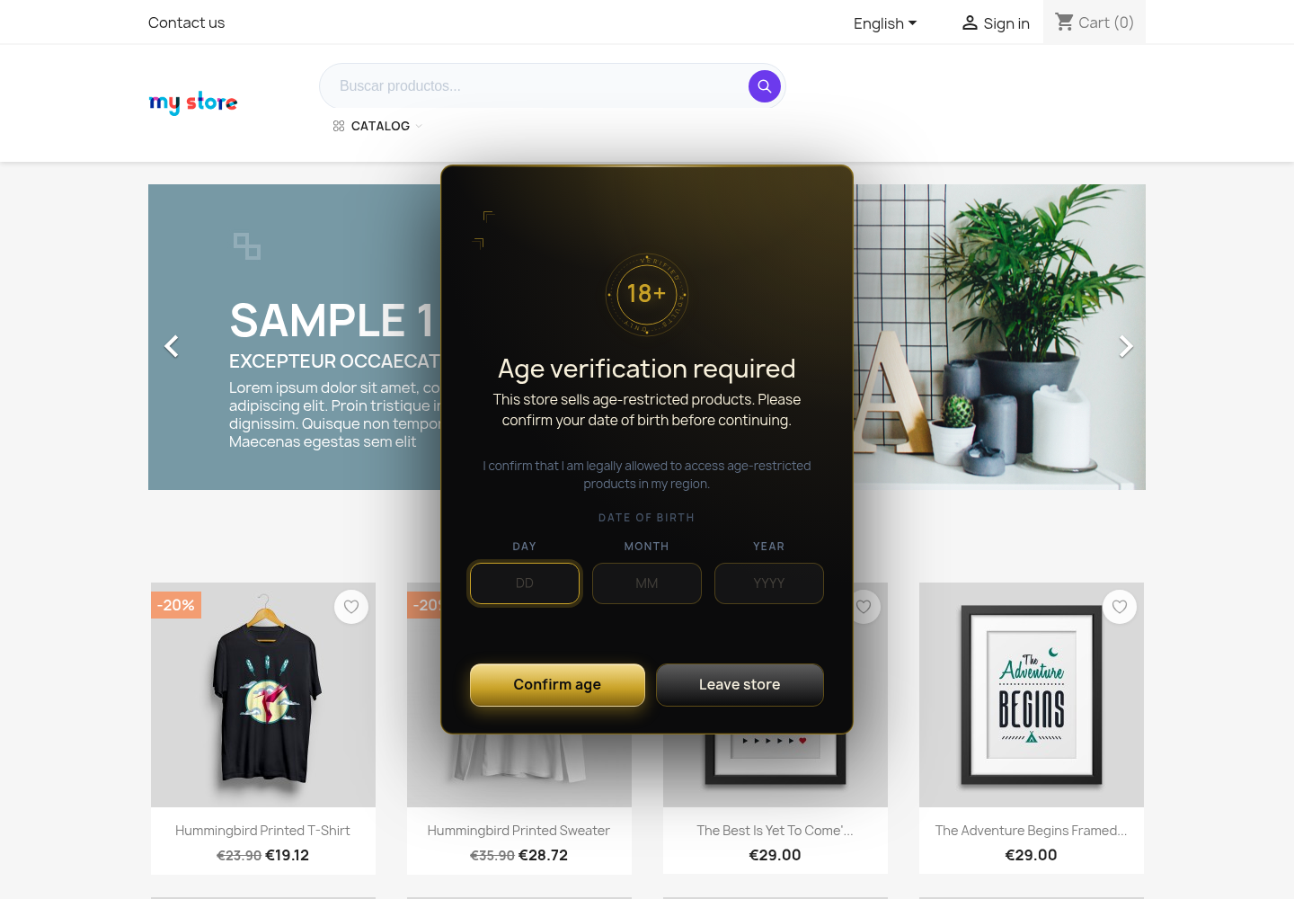NP Age Verification Suite luxury theme on PrestaShop 8