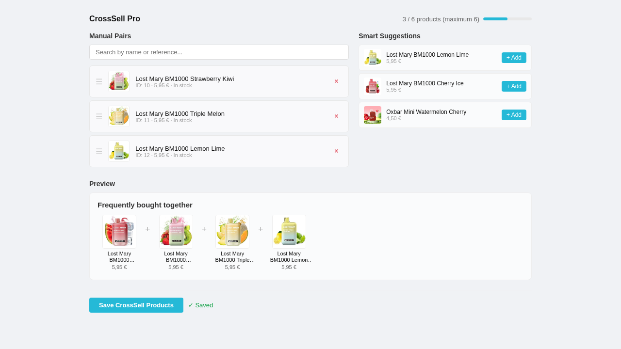 NP CrossSell Pro admin product edit tab
