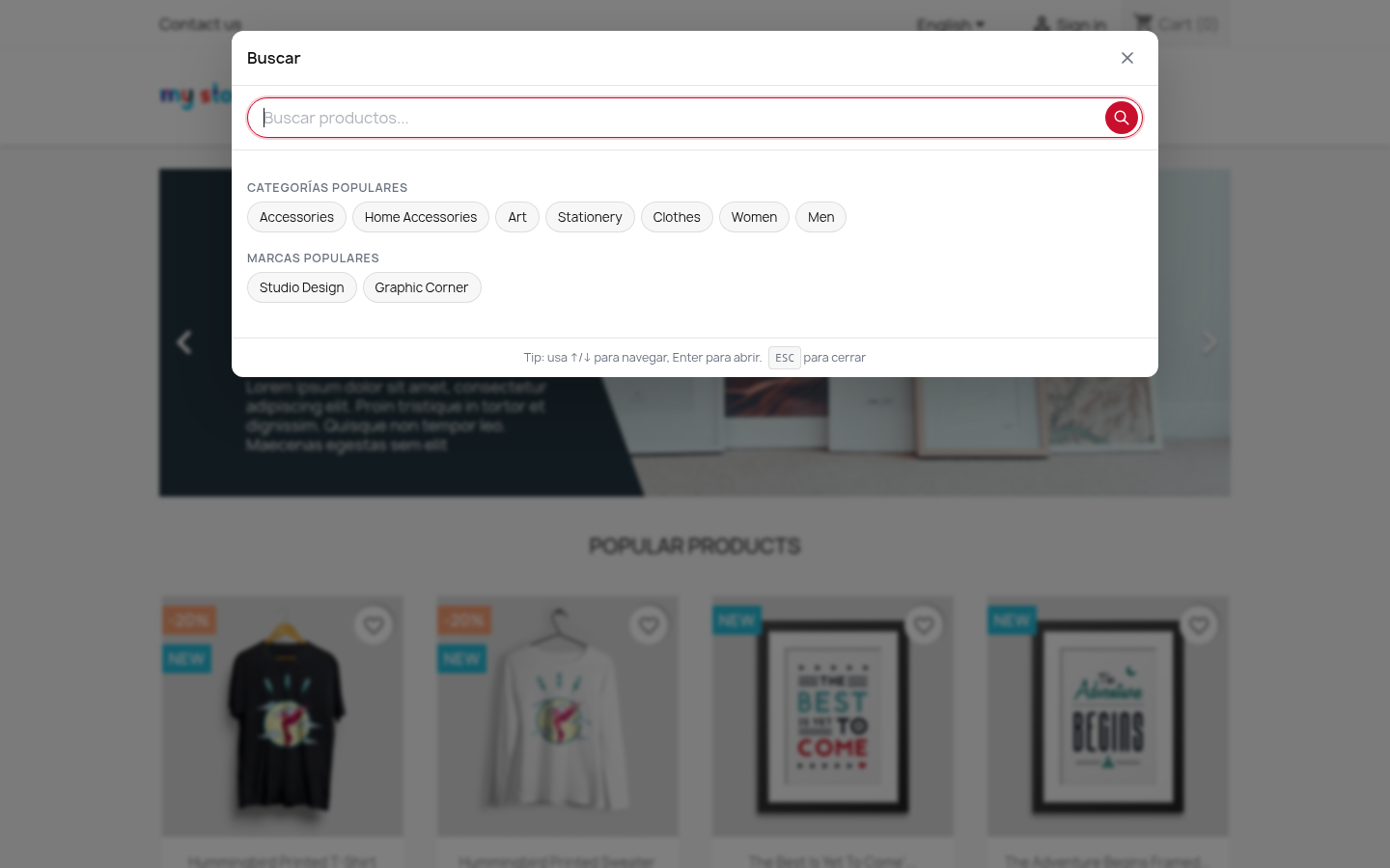 NPsearch overlay - empty state