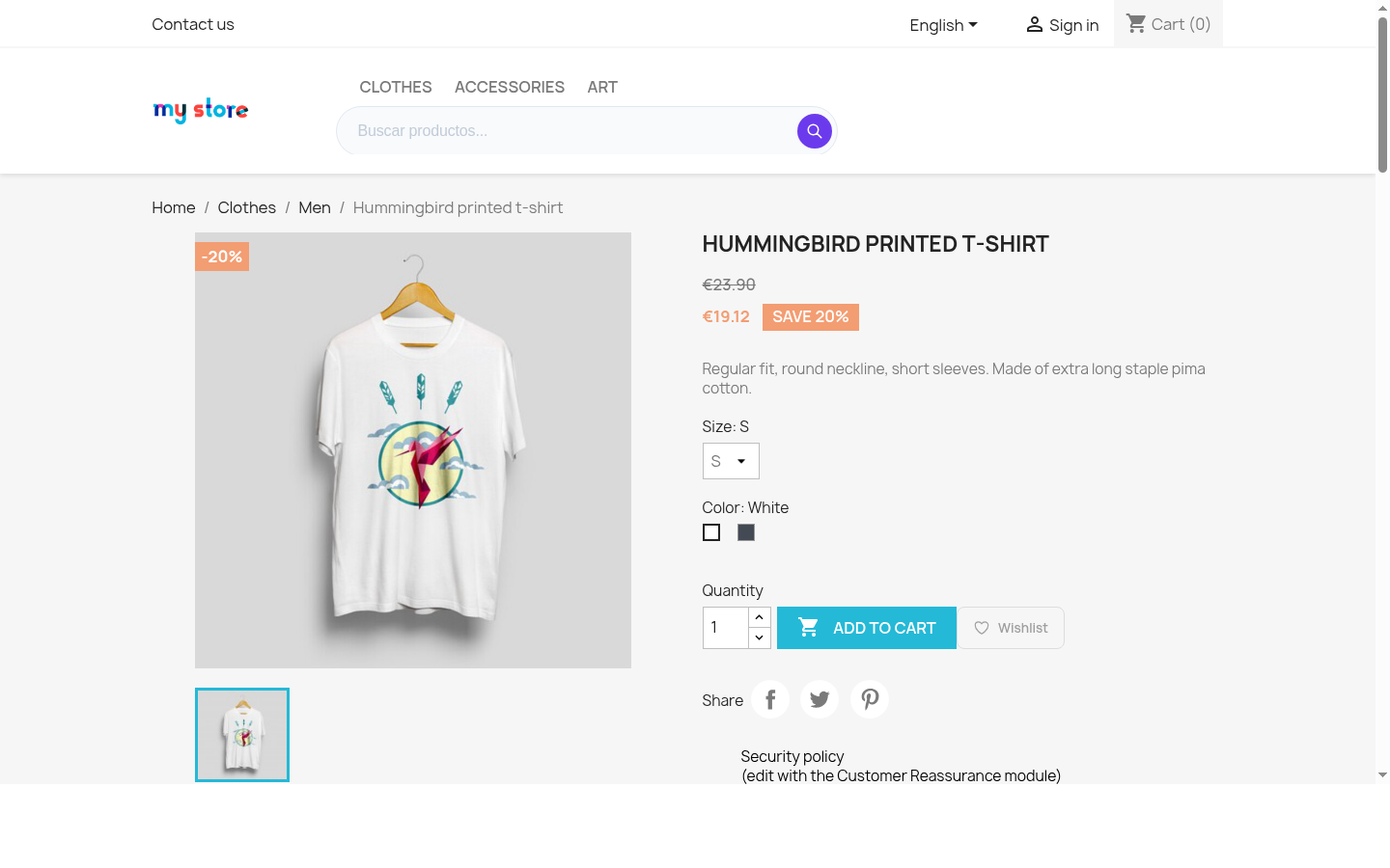 NP Wishlist PrestaShop 8 product page