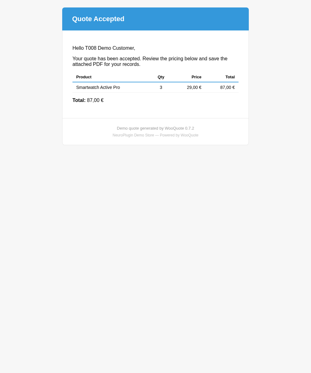 WooQuote email template preview